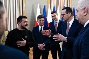 [VIDEO] Oficjalne spotkanie premiera Mateusza Morawieckiego z prezydentem Ukrainy Wołodymyrem Zełenskim