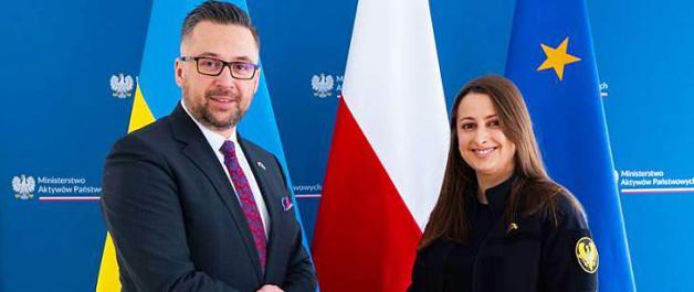 Polsko–ukraińskie rozmowy w Ministerstwie Aktywów Państwowych. Rozmowy w MAP odbywały się w ramach polsko-ukraińskich konsultacji rządowych, pod przewodnictwem Prezesa Rady Ministrów Pana Donalda Tuska oraz Premiera Ukrainy Denysa Szmyhala
